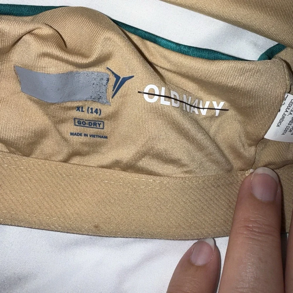 Old Navy Girls XL 14 Go-Dry Sports Bra Teal Tie Dye Racerback Keyhole Active Top